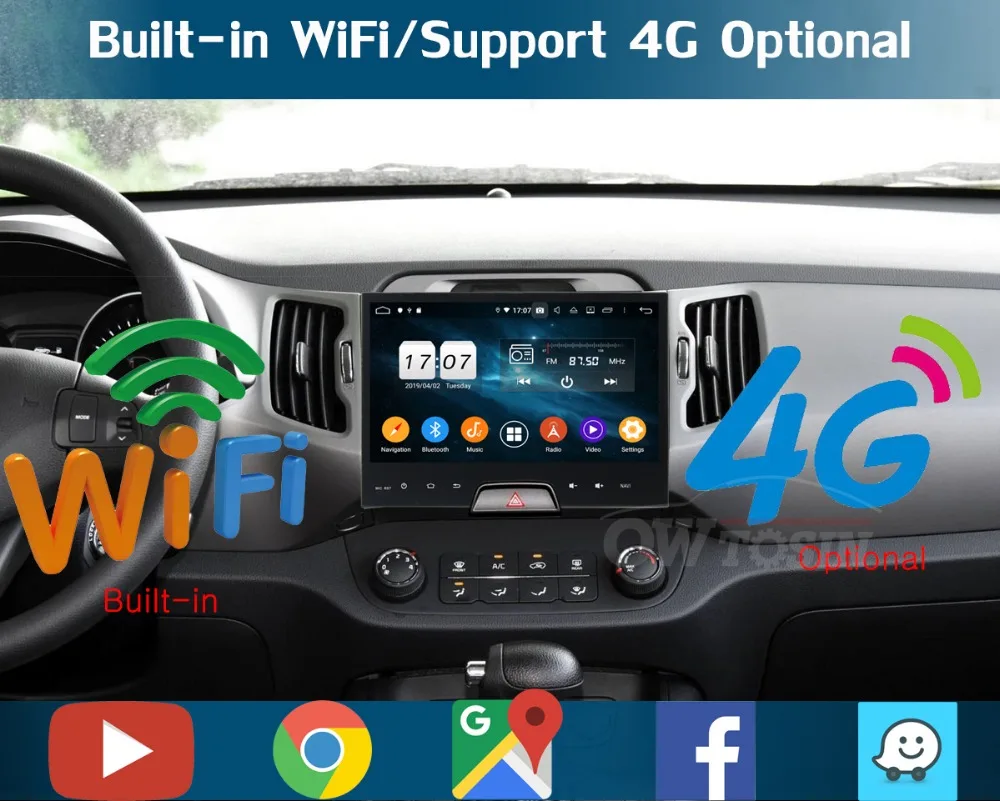 10," ips 8 ядерный 4G+ 64G Android 9,0 Автомобильный мультимедийный плеер для Kia Sportage R 3 2010- радио gps навигация Parrot BT CarPlay