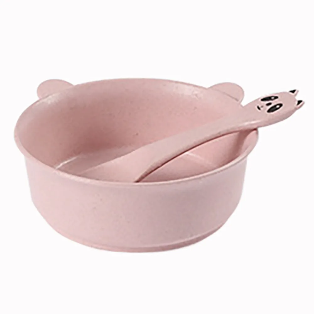 2Pcs/set Baby Dishes Cartoon Food Storage Bowl Spoon Set for Kids Children Tableware Eco-friendly Dinnerware Feeding New 2Pcs/set Baby Dishes Cartoon Food Storage Bowl Spoon Set for Kids Children Tableware Eco-friendly Dinnerware Feeding New
