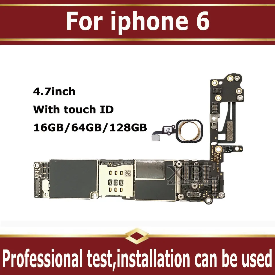 

For iPhone 6 Tested Good Working Original Factory Unlocked Motherboard for iPhone 6 4.7inch mainboard With Touch ID 16G 64G 128G