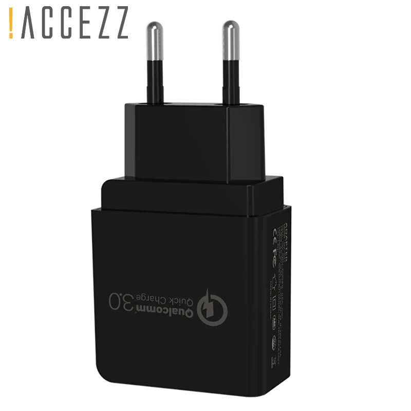 ACCEZZ универсальный ЕС разъем USB быстрая зарядка для samsung Note 8 9 samsung Galaxy S9/S8/S8+/S7/S6/Edge Путешествия стены зарядное устройство адаптер