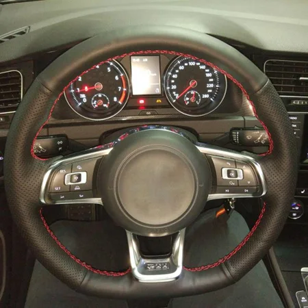 HuiER DIY ручной пошив чехол рулевого колеса автомобиля замша кожа для Volkswagen Golf 7 GTI Golf R MK7 VW Polo GTI Scirocco - Название цвета: Style7