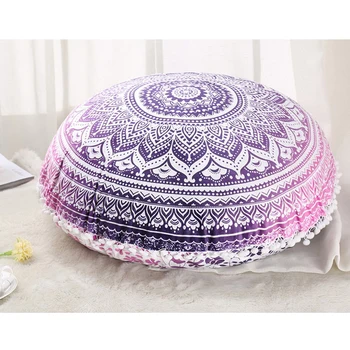 

2017 Colorful Mandala Floor Pillows Ottoman Round Bohemian Meditation Cushion Pillow Pouf 51