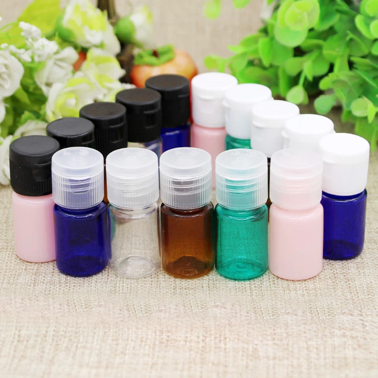 

10/50/100pcs Empty Colorful Plastic 5ml Cosmetic Liquid Mini Bottle with Flip Cover Travel Portable Sample Sack Trial Container