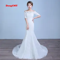 DongCMY 2019 Новое поступление белый цвет русалка кружево до vestido de noiva свадебное платье