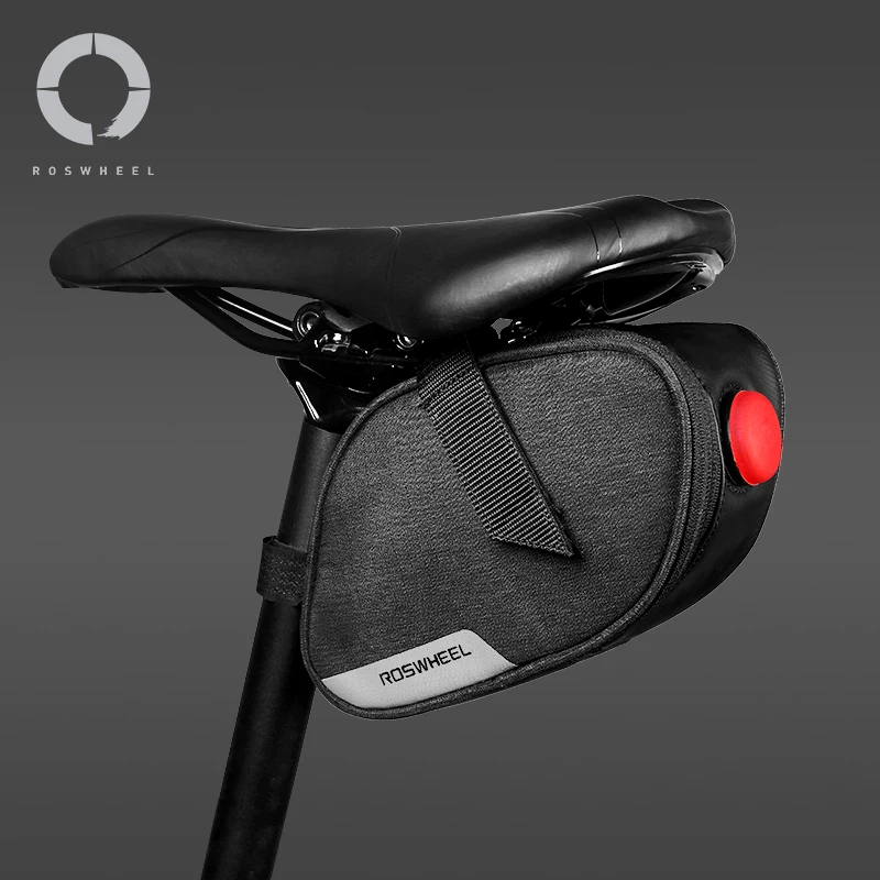 Roswheel Essentials Bicycle Bag With Tail Light Mountain Road Cycling Bike Rear Seat Saddle Pouch Pannier Sack | Спорт и развлечения