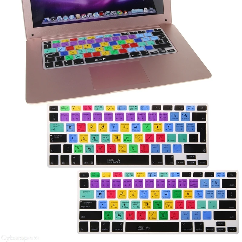 

US/EU English Adobe Photoshop Shortcut Keys Keyboard Protector Keyboard Covers For Macbook Pro Air