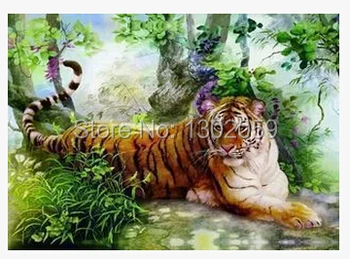 

Factory Sale Cross Stitch Kit Needlework Embroidery Tiger Animal King Of Forest----Free Shipping