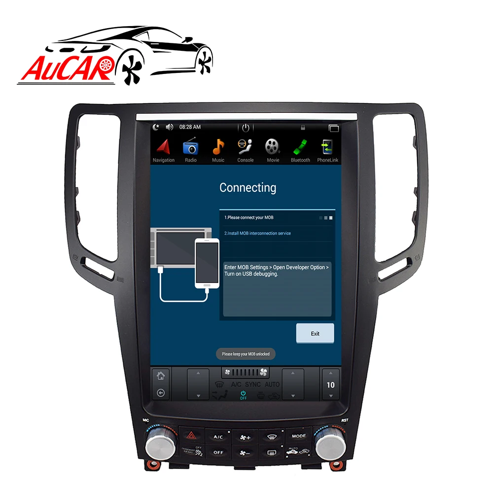 Sale AuCar Tesla 2 DIN Android 8.1 12.1"l screen car radio GPS navigation for Infiniti G37 G35 G25 G37S car multimedia stereo player 5