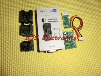 

free shipping 24 25 93 serise IC VGA wire brush New RT809F LCD ISP programmer with 4 adapters + ICSP board /ISP cable