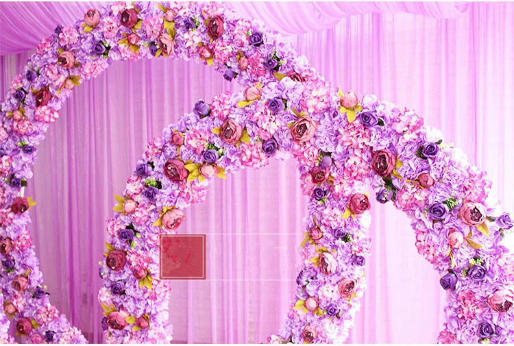 Подгонянная Новая Железная Арка+ цветы DIY свадебный реквизит дорога свинцовый сценический фон Декор железная Арка подставка с шелком искусственные цветы