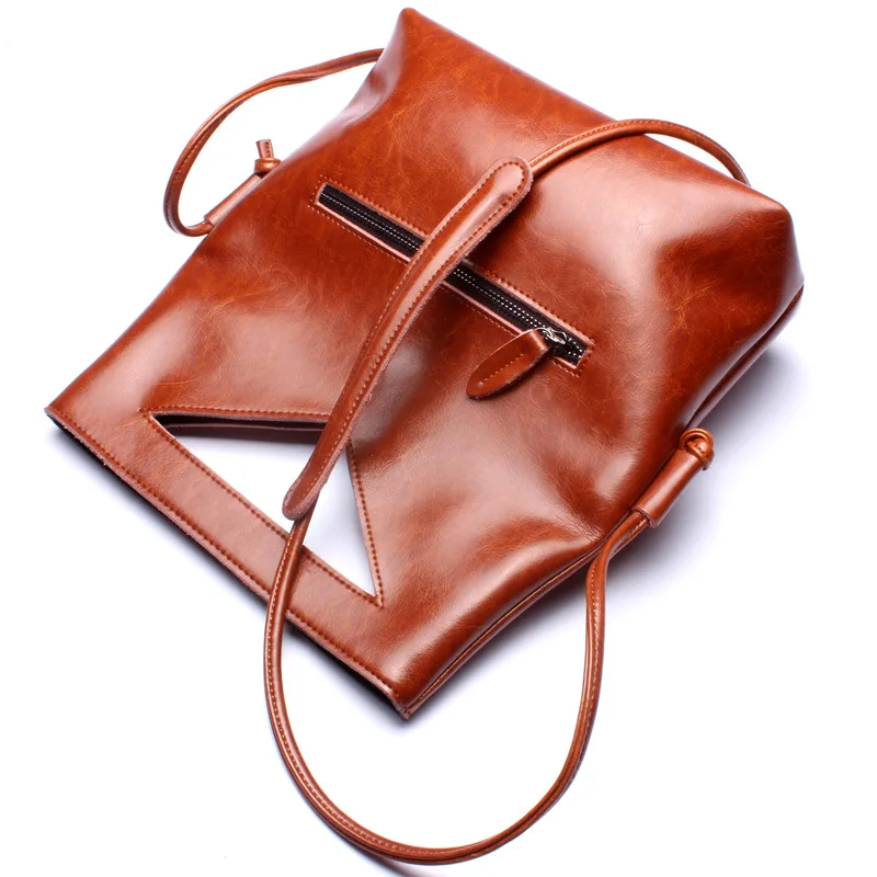 Luxury High Quality Women Bags Fashion New Design European Genuine Cowhide Leather Solid Color Totes Crossbody