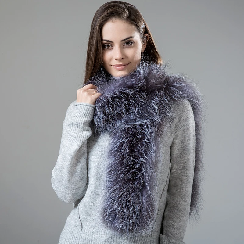  Luxury Real Fox Fur Winter Scarf Women Natural Fur scarves Soft Collar Shawl Wrap Winter Scarf Women new 2017  (13)