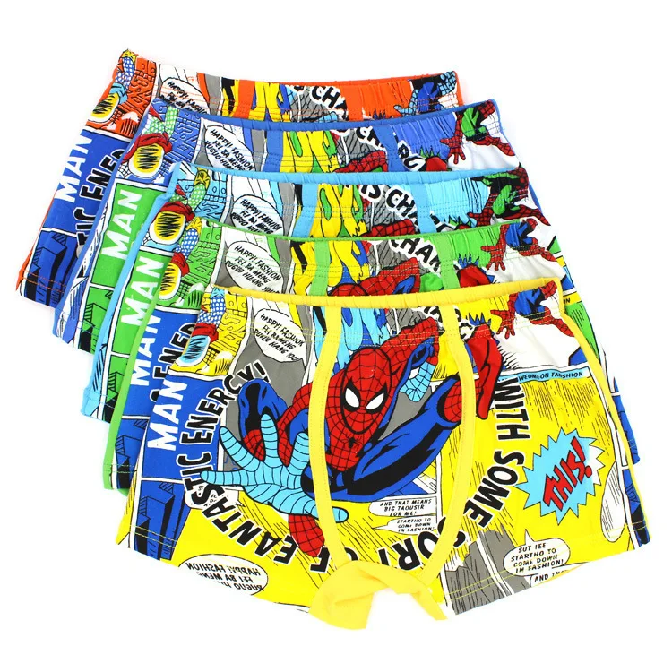 

5PCS Boys Panties cartoon Hero Spiderman For Baby cotton Shorts Underwear Children's Boxer Underpants Briefs Pants Kids clothes