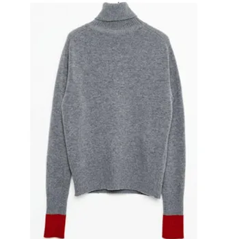 

Thicken sweater female large size high collar lazy loose sweater long sleeves pullover