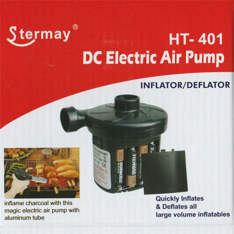 

Battery Electric Air Pump Powered by 8 pieces AA batteries for home use Outdoor Airbed Mattress Boat Toy Swimming Ring HT-401