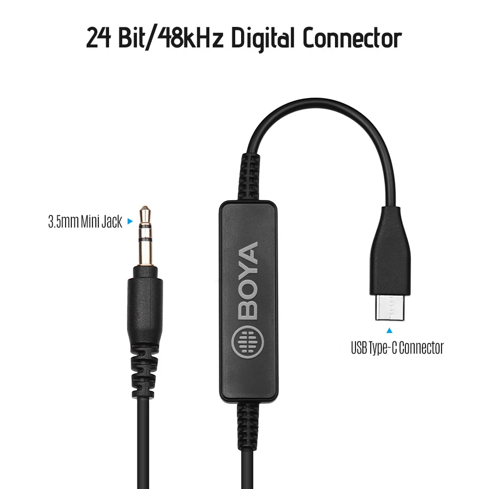 BOYA 35C-USB C 3,5 мм до Соединительный аудиокабель к Тип usb-C для 3,5 мм с автономным питанием, микрофоны, чтобы быть используется для Samsung смартфон