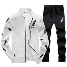 M-4XL Men Sets Fashion Spring Sporting Suit Sweatshirt +Sweatpants Mens Clothing 2 Pieces Sets Slim feather print Tracksuit M-4XL Men Sets Fashion Spring Sporting Suit Sweatshirt +Sweatpants Mens Clothing 2 Pieces Sets Slim feather print Tracksuit