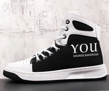 

Spring and Autumn Men Casual shoes Hard-Wearing high-top Shoes Men Sneaker Lace-up Trend Men Flats Shoes Breathable Male Flat