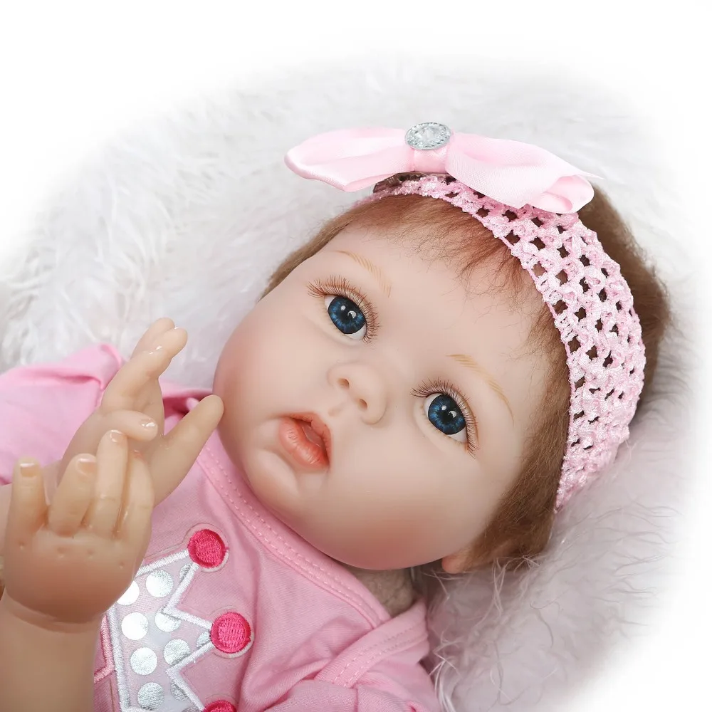 

22inch silicone vinyl real soft touch reborn baby 55CM realistic baby doll children playing toys Christmas sweet baby