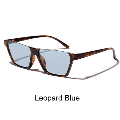 Ralferty, трендовые солнцезащитные очки, полуоправа, солнцезащитные очки для женщин, прозрачная желтая маленькая пластиковая оправа для очков, дешевые солнцезащитные очки W18522 - Цвет линз: Leopard Blue