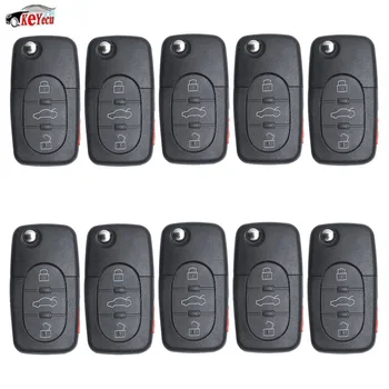 

KEYECU 10Pcs Folding Remote Key 3+1 Button 315MHz ID48 Chip for Volkswagen Jetta Beetle Passat Golf 1998-2001 FCC:1J0 959 753 F