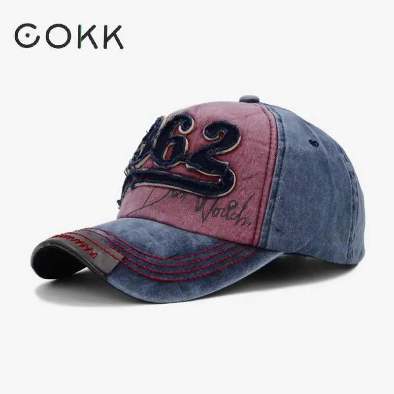 

COKK 2019 Fashion Washed Men's Baseball Cap Women Summer Snapback Hip Hop Casquette Homme Brand Baseball Cap For Adult Bone Male
