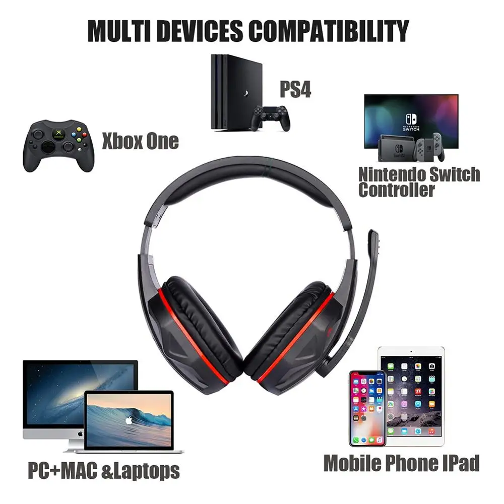PS4 Gaming Headset Wired PC Stereo Earphones Headphones with Microphone for New Xbox One Laptop Tablet Gamer