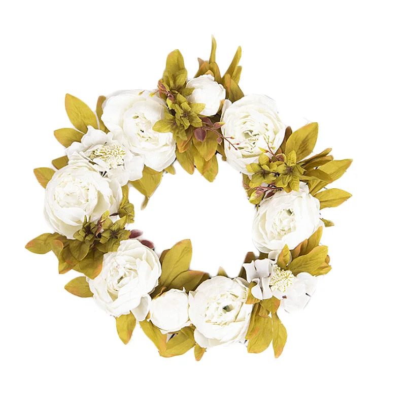 40cm Adeeing Classic Artificial Simulation Flowers Garland For Home Room Garden Lintel Decoration Wedding Prop Party Decoration - Цвет: White