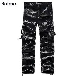 Batmo 2017 новое поступление высокое качество хлопок серый камуфляж Брюки-карго мужчин, повседневная мужская камуфляж Штаны 3 цвета плюс размер
