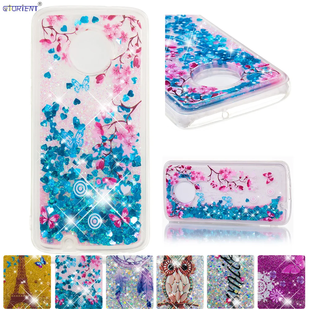 

Cute Cover for Motorola Moto G6 XT1925 G 6 Silicone Fitted Case MotoG6 Plus XT1926 Glitter Dynamic Liquid Quicksand Soft Cases
