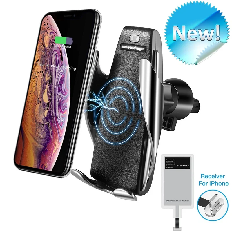 Car Mount Qi Wireless Charger For iPhone XS X 8 7 10W Automatic Fast Wireless Charger Air Vent Phone Holder Cargador Inalambrico