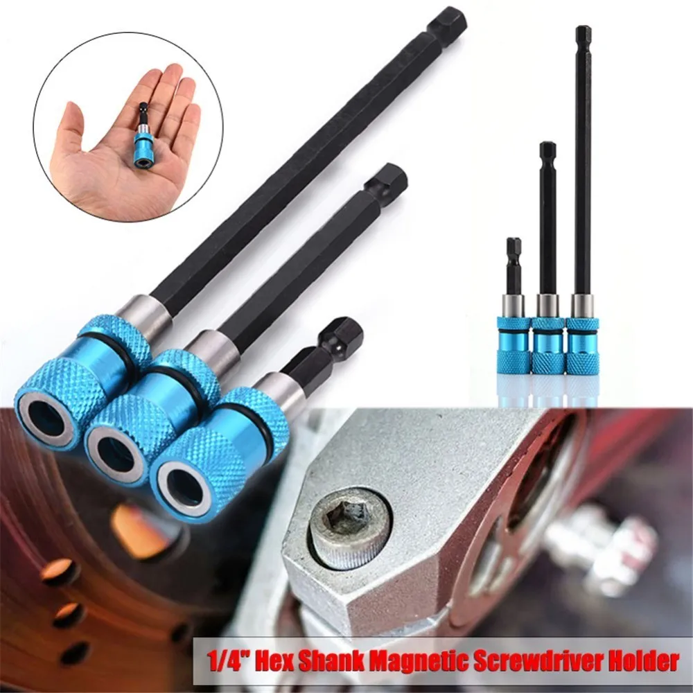 

1/4" Hex Shank Magnetic Screwdriver Holder Screw Tool Quick Release Stainless Steel Bit Holder Precision Electric Screwdriver