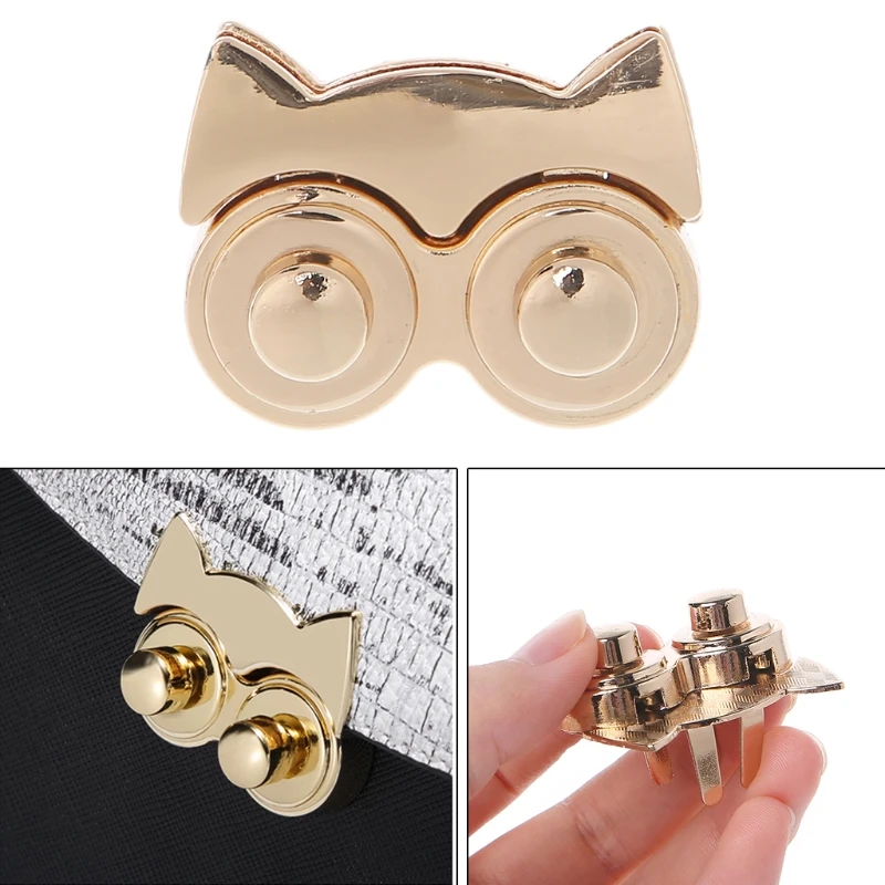 

THINKTHENDO Metal Cute Owl Clasp Turn Twist Lock for DIY Handbag Craft Bag Purse Hardwar 3.6x3cm