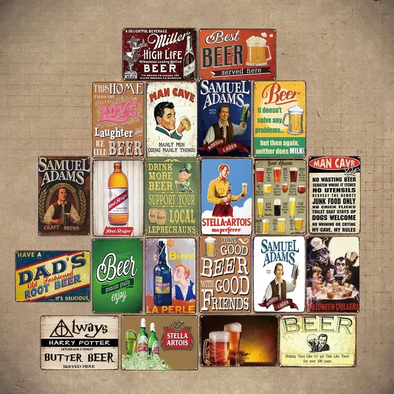

GOOD BEER GOOD FRIENDS Retro Plaque Metal Tin Signs Cafe Bar Pub Signboard Wall Decor Vintage Nostalgia Plates