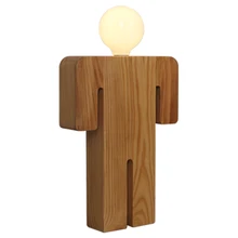 Деревянная настольная лампа в форме человека современная простая деревянная прикроватная лампа Скандинавская креативная модная деревянная настольная лампа