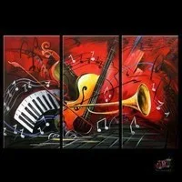 

Hand painted musical instruments Abstract oil paintings on canvas wall art unique gift For Living Room Home Office Decor