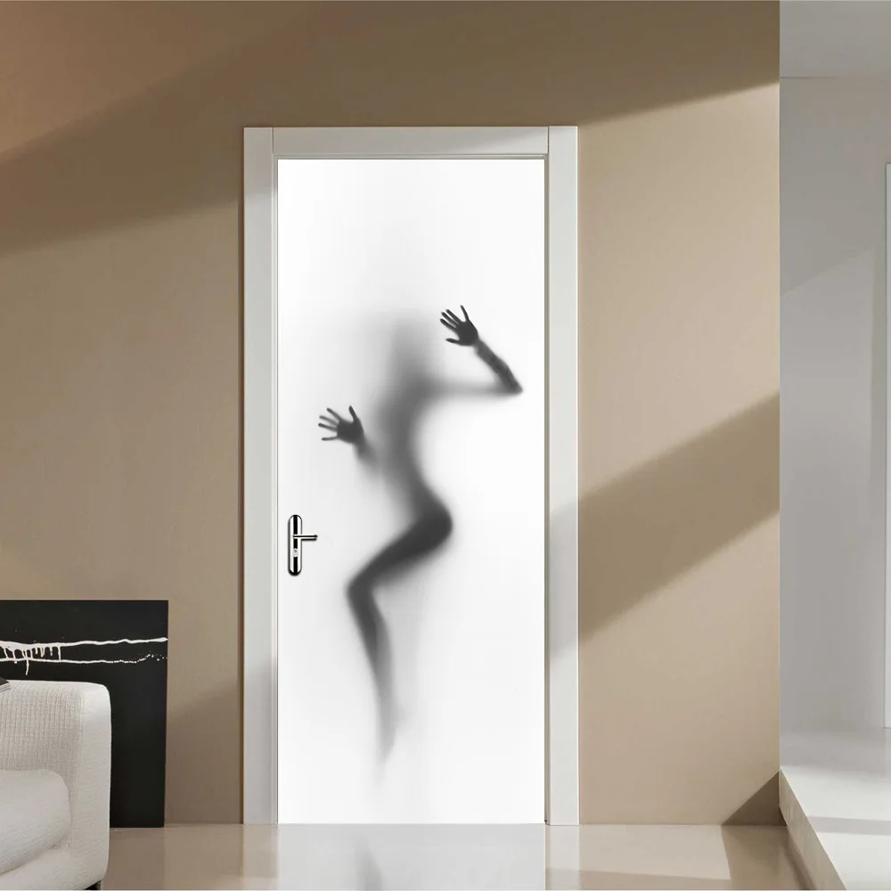 

Free shipping DIY 3D sexy lady Door Sticker Mural Home Decor for Bedroom Living Room Poster PVC Waterproof Decal 77*200cm