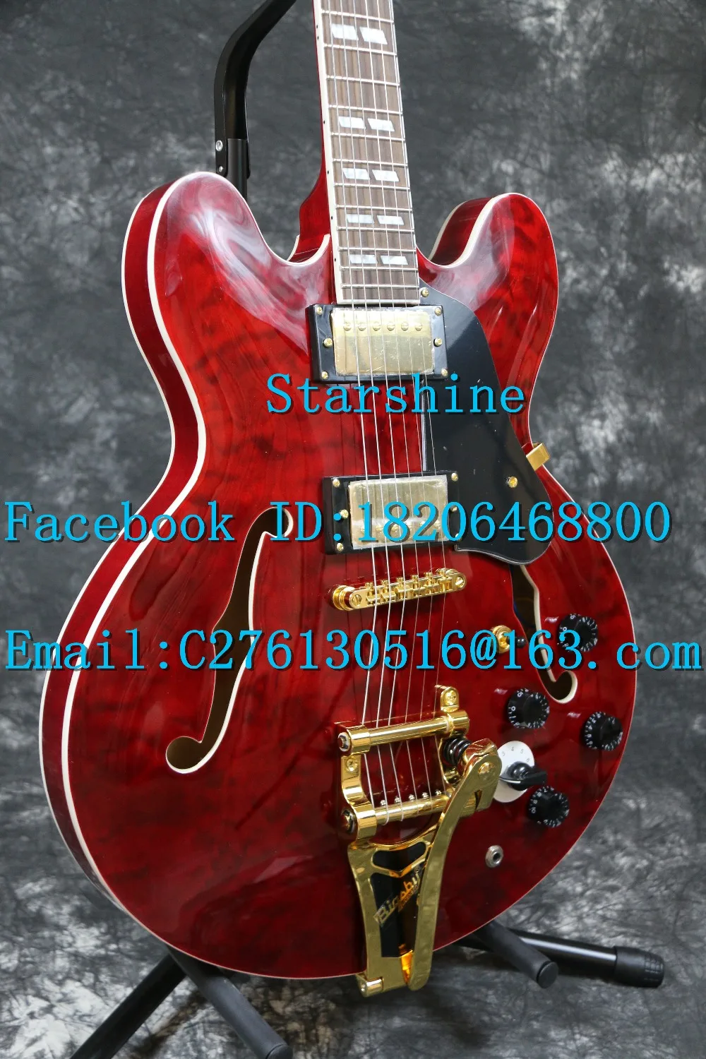 Instock Starshine high quality 1964 SR-MES-345G Semi hollow body electric guitar quilted maple top korean hardware Instock Starshine high quality 1964 SR-MES-345G Semi hollow body electric guitar quilted maple top korean hardware