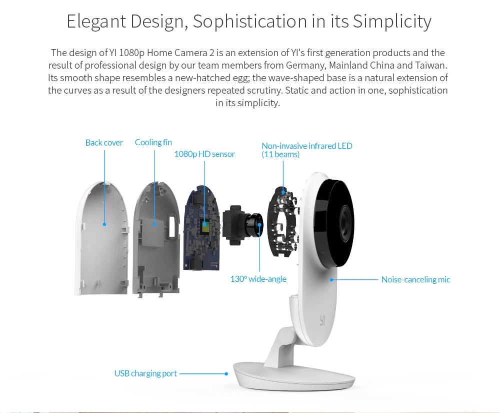  Yi Home Camera 2 1080P FHD Smart Camera Home Security Mini Webcam Wireless cctv cam Night Vision US