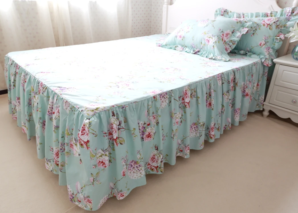 Комплект постельного белья из 100% хлопка с синими цветами комплект 4 предметов