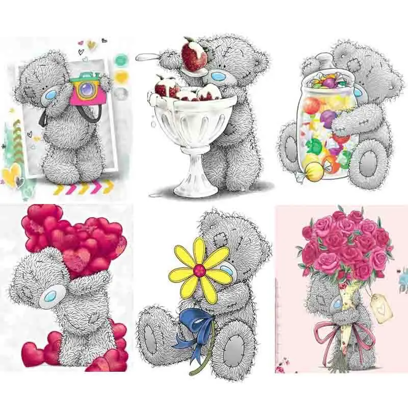 

5d diy diamond embroidery cartoon bear diamond painting Cross Stitch full square drill Rhinestone mosaic child gift
