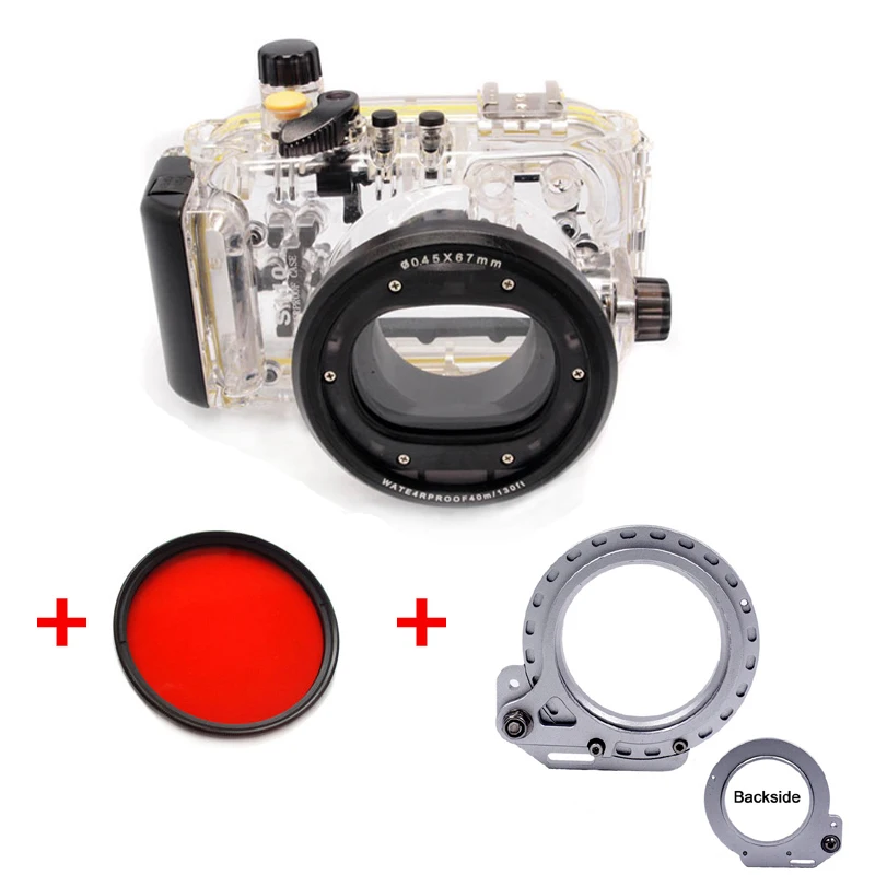 

40M 130ft Underwater Waterproof Housing Diving Case for Canon S110 Camera + Red filter and Aluminum Wet Lens Adaptor Mount
