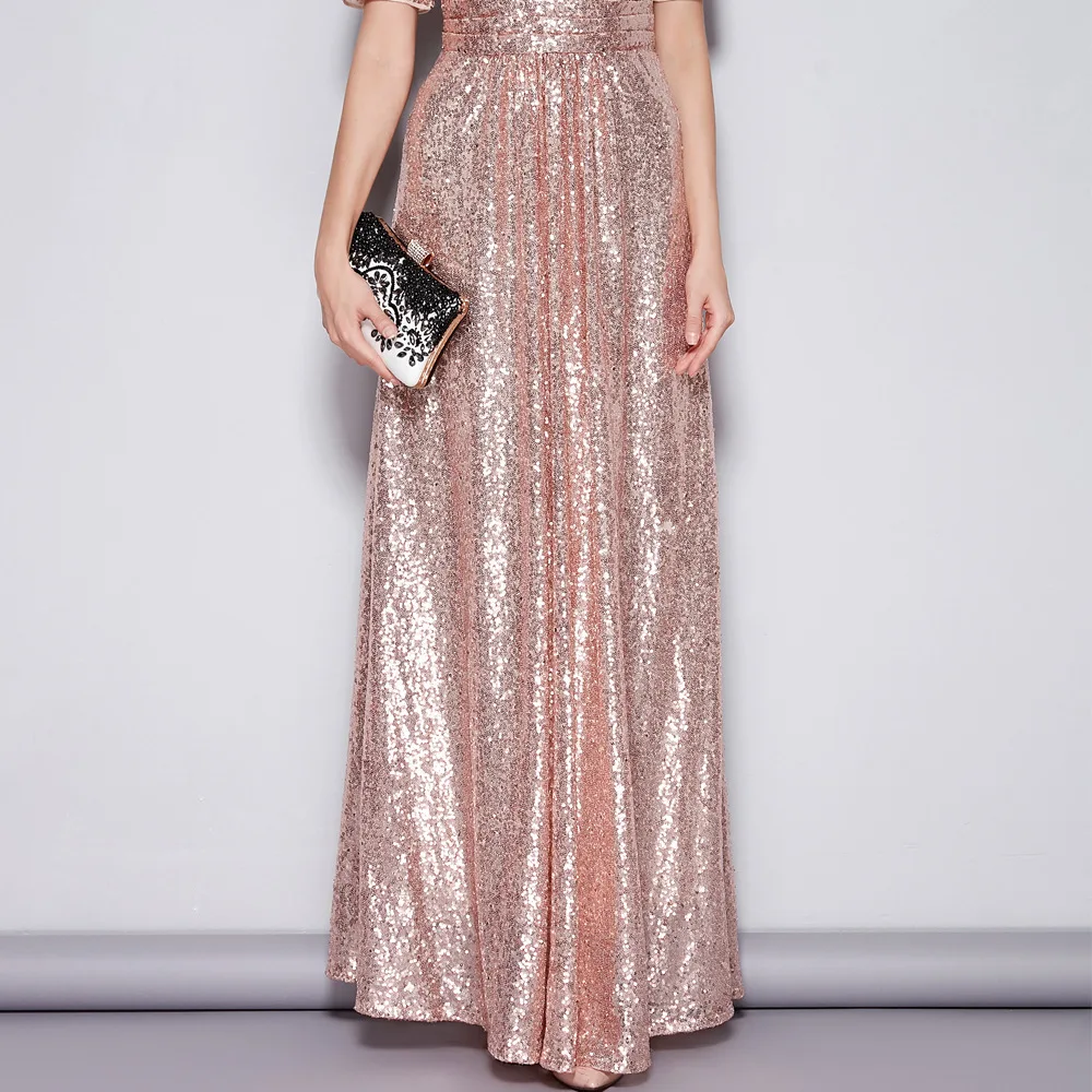 Вечерние платья с блестками и длинным v образным вырезом Robe Soiree Sexy 2020 новый стиль