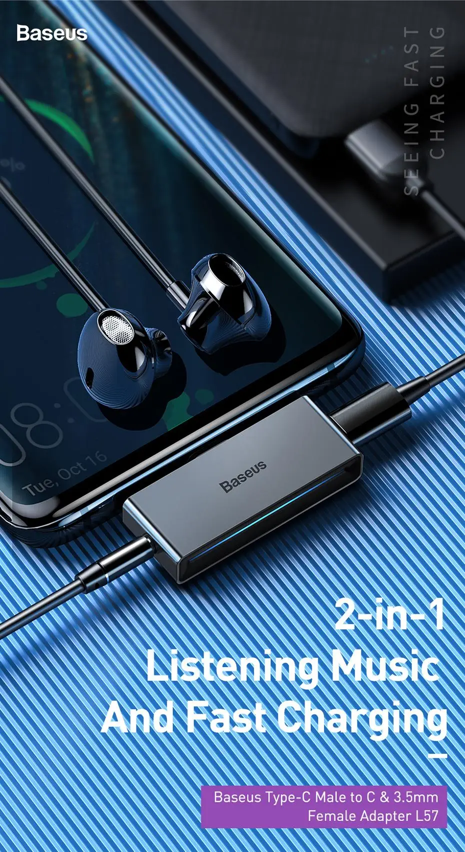 Baseus usb type C до 3,5 мм разъем для наушников AUX OTG адаптер для huawei P30 Xiaomi samsung Note 10 Plus USB-C разветвитель для быстрой зарядки