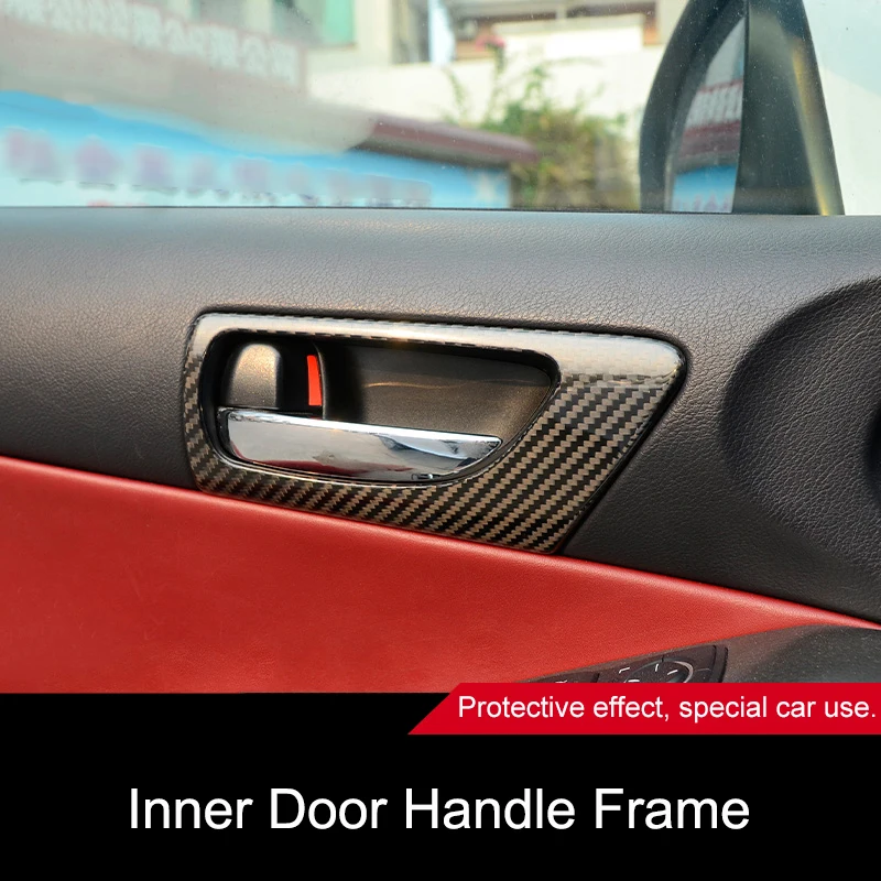 

QHCP Real Carbon Fiber 4Pcs Car Inner Door Handle Frame Cover Sticker Protection Car-styling Accessory For Lexus IS250 200T 300