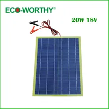 Eco-Worthy 20W Epoxy Solar Panel High Efficiency for 12V Battery Charger &solar charger&solar panel