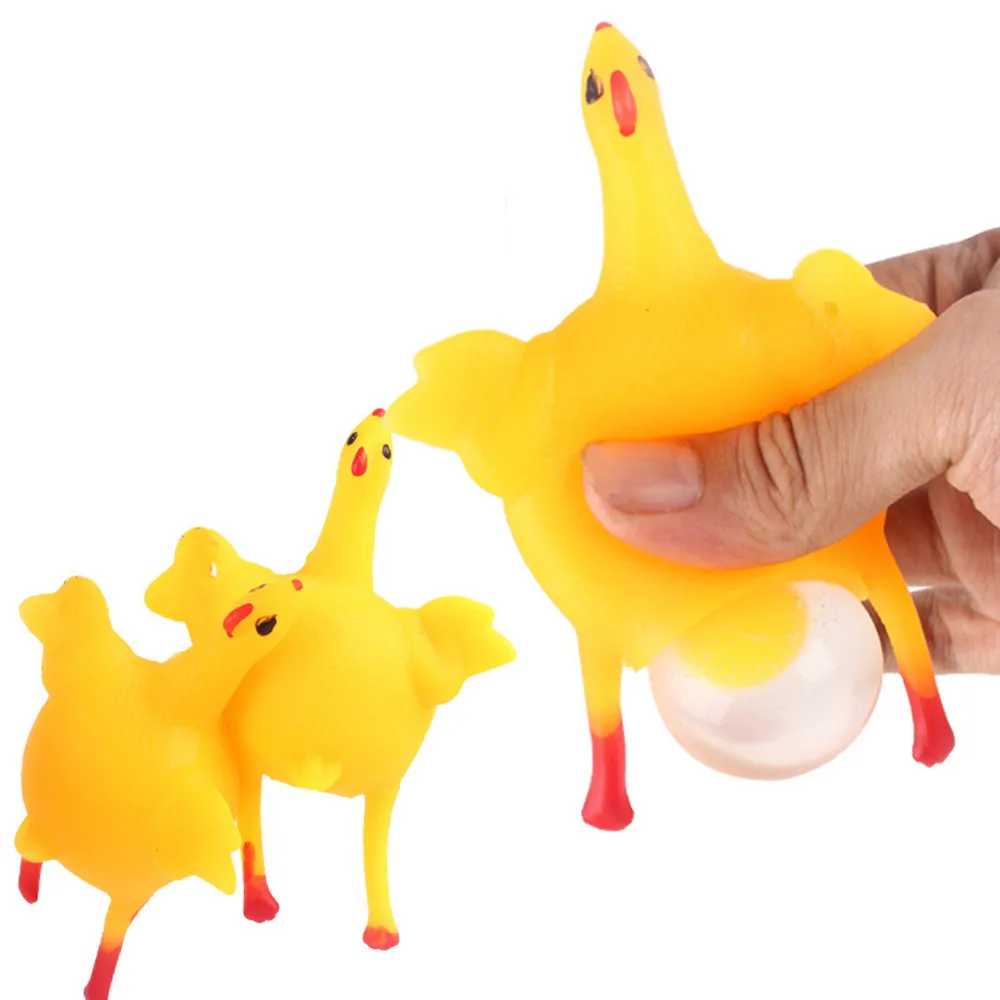 Смешные детские игрушки забавные мягкий при нажатии игрушки курица и яйца ключ цепочка украшения стресс снимают на день рождения игрушки