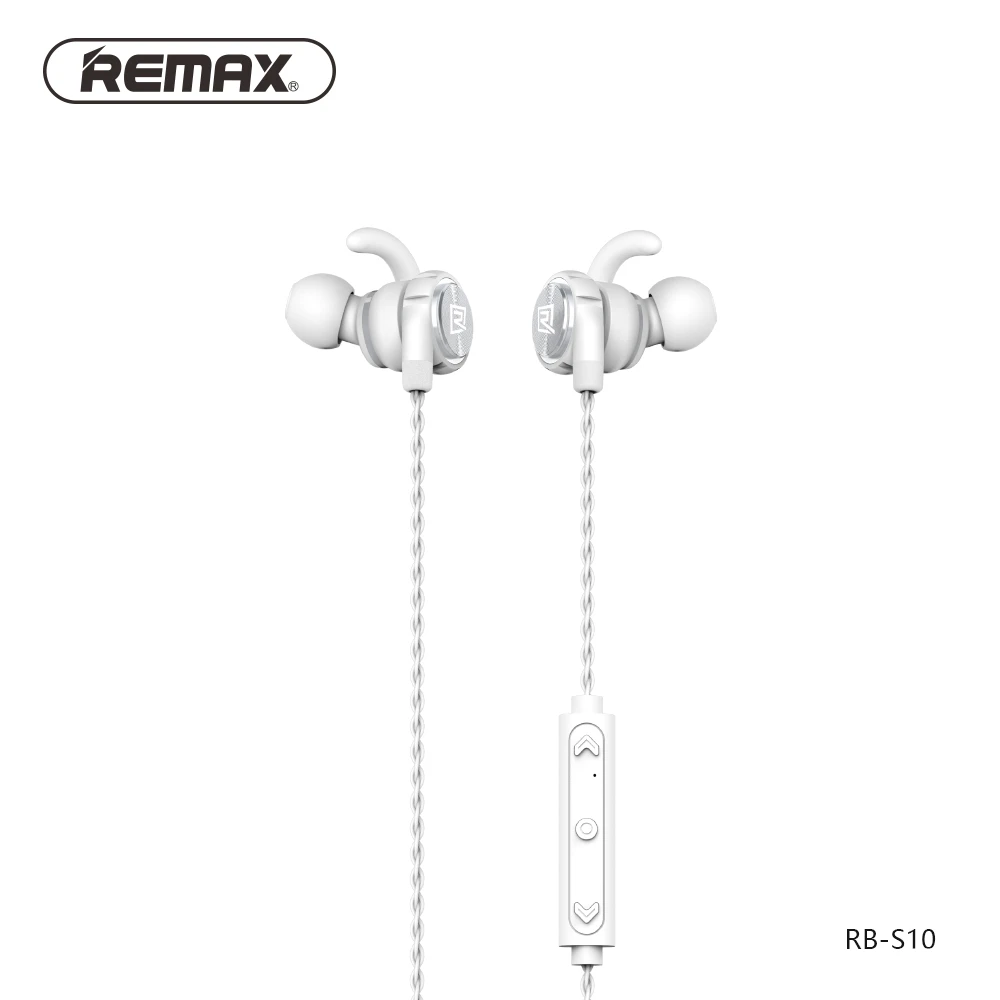 remax RB-S10, беспроводная Bluetooth гарнитура, Hi-Fi стерео Музыкальная гарнитура, Магнитная Адсорбция, дизайн для iPhone, Xiaomi