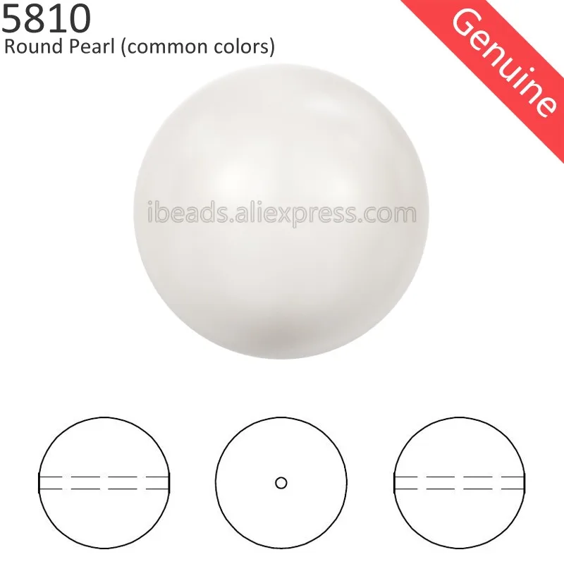 100% Originele Crystal van Swarovski 5810 ronde pearl bead met vol geboord gat kralen voor DIY armband sieraden maken fitting|round pearls|beads diycrystal swarovski - AliExpress