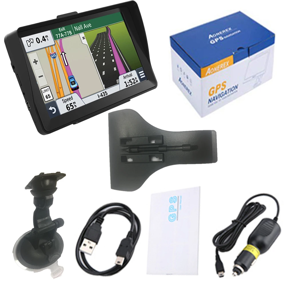 Автомобильный gps навигатор 7 дюймов HD ЖК-экран FM Bluetooth спутниковая Голосовая сигнализация автомобильная навигация gps автозапчасти 256MB 8G новейшая модель ЕС